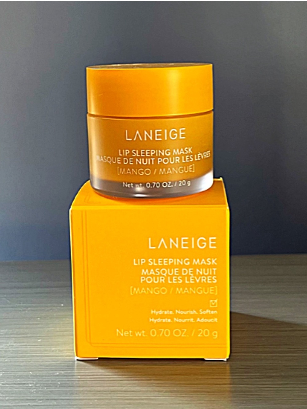 NIB Laneige MANGO 🥭 Lip Sleeping Mask Hydrate Nourish Soften Value Size 0.7 oz - Picture 3 of 12